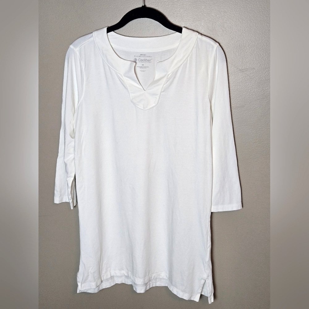 Coolibar Oceanview Tunic SPF‎ 50+ Minimalist Coastal Beachwear, XS
